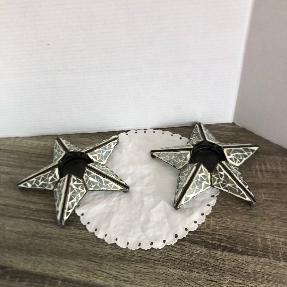 Boho Mosaic Star Tealight Candle Holders
